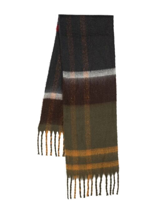 Barbour tartan-check knit scarf
