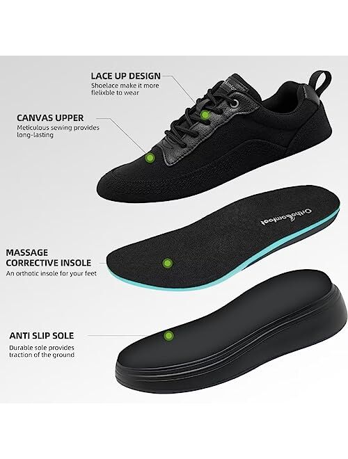 OrthoComfoot Womens Comfy Orthopedic Platform Sneakers with Arch Support, Orthotic Shoes for Flat Feet and High Arches