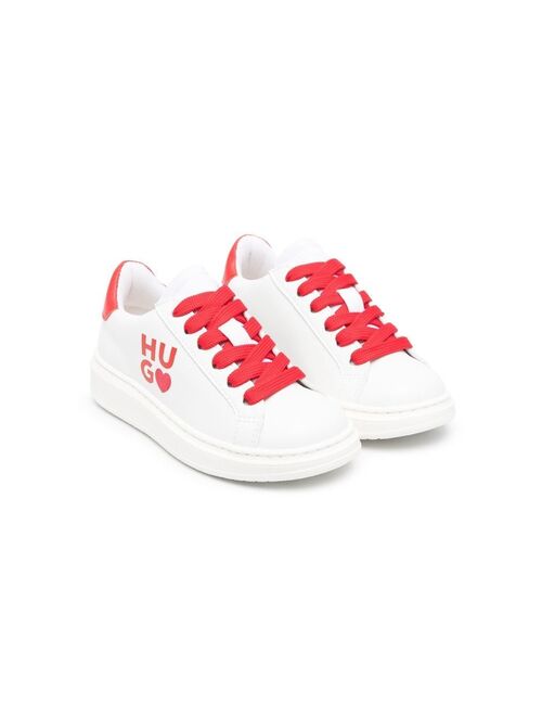 HUGO KIDS side logo-print low-top sneakers