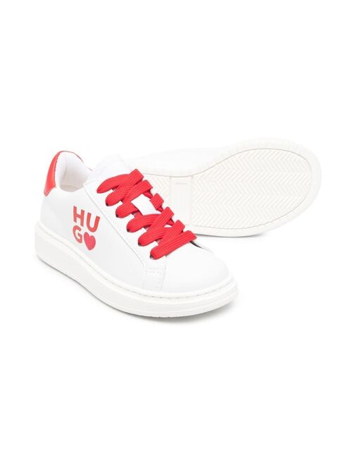 HUGO KIDS side logo-print low-top sneakers