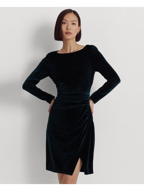 Polo Ralph Lauren LAUREN RALPH LAUREN Women's Velvet Puff-Sleeve Dress