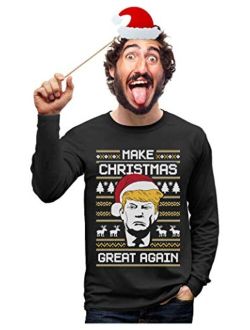 Tstars Make Christmas Great Again Sweatshirt Trump Ugly Xmas Sweater Style Long Sleeve