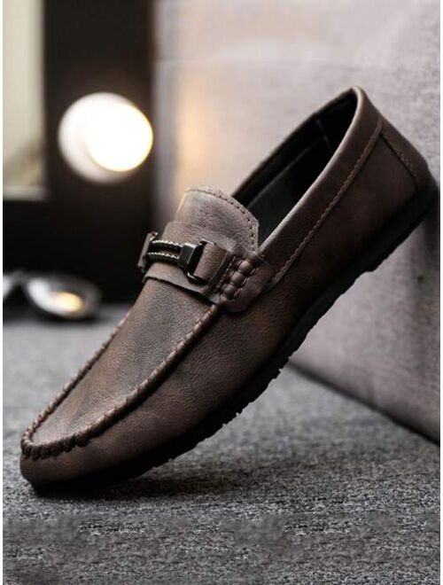 Shein Men's Fashionable Outdoor Comfortable Loafers With Metallic Decoration