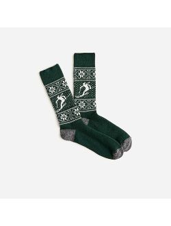 Lambswool-blend Fair Isle socks