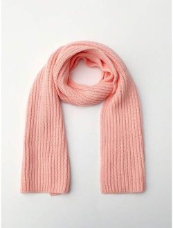 1pc Children's Simple Thick Knit Scarf, Suitable For Boys, Girls And Babies, Warm For Winter Daily Use