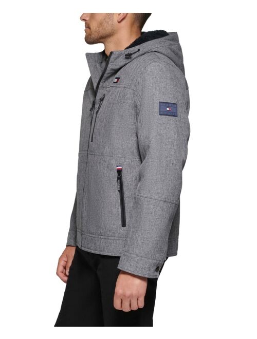 TOMMY HILFIGER Men's Sherpa-Lined Softshell Hooded Jacket