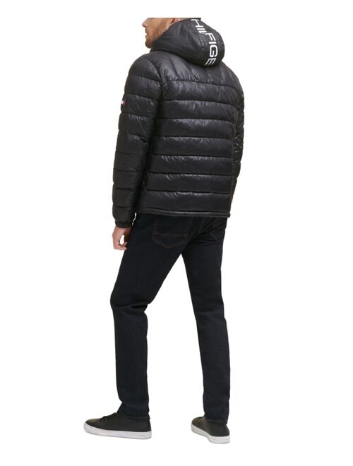TOMMY HILFIGER Men's Sherpa Lined Hooded Quilted Puffer Jacket