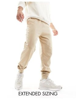 tapered sweatpants in beige