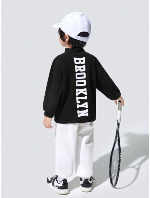 JNSQ Boys Letter Graphic Drop Shoulder Tee