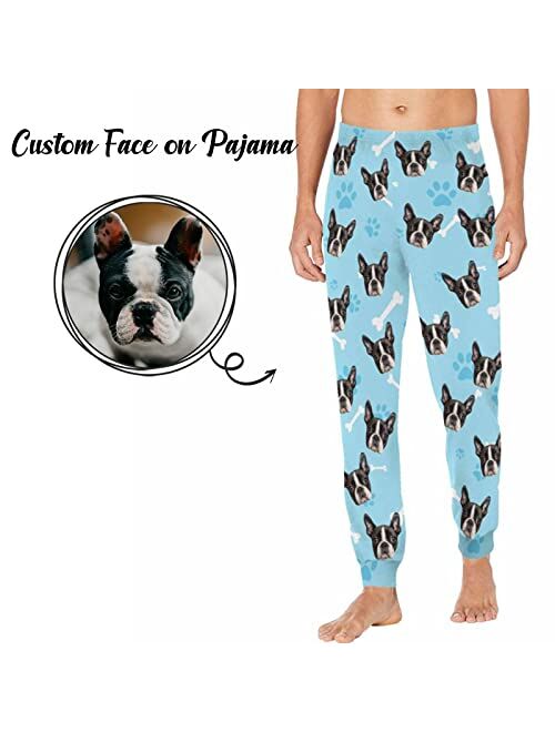 YESCUSTOM Personalized Pajama Pants for Men Custom Photo Face Printed Pajama Bottoms Trousers for Boyfriend Husband