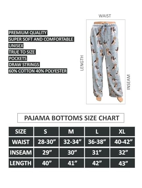 Comfies Pet Lover Pajama Pants New Cotton Blend - All Season - Comfort Fit Lounge Pants for Women and Men - 27 Breeds Available