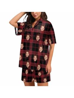 M YESCUSTOM Funny Pajamas Set for Women, Personalized Pajamas Loungewear Sleepwear PJ Sets Personalized Photo Gifts