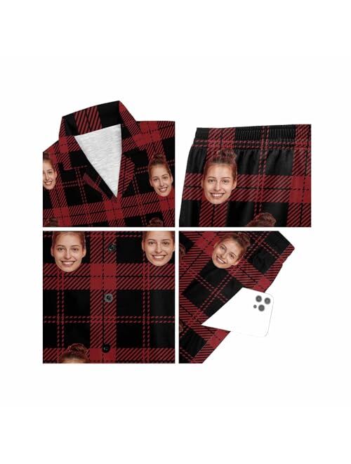 M YESCUSTOM Funny Pajamas Set for Women, Personalized Pajamas Loungewear Sleepwear PJ Sets Personalized Photo Gifts