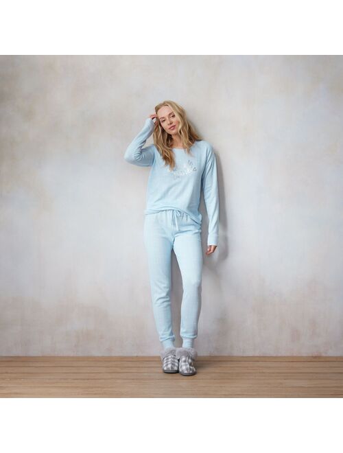 Little Co. by Lauren Conrad Women's LC Lauren Conrad Pajama Top and Banded Pajama Bottoms Sleep Set