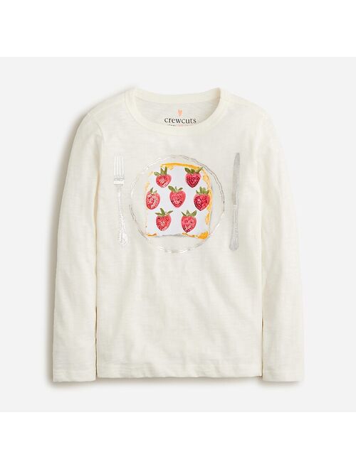 J.Crew Girls' long-sleeve sequin strawberry toast graphic T-shirt