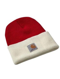 Youth Red & Cream/Off White Knit Beanie Santa Hat