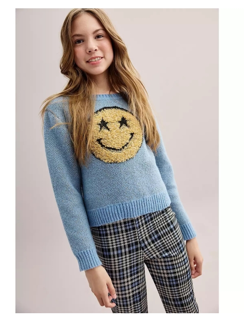 Girls 7-16 IZ Byer 2-Piece Sweater & Knit Plaid Pants