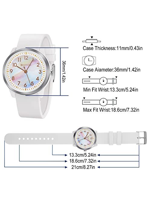 PROKING Kids Analog Watch for Girls Boys Children Teens,5-18 Years Old,Learning Time and Easy to Read,Minimalist Wrist Watch with Soft Band,5ATM Waterproof