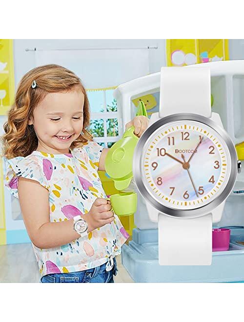 PROKING Kids Analog Watch for Girls Boys Children Teens,5-18 Years Old,Learning Time and Easy to Read,Minimalist Wrist Watch with Soft Band,5ATM Waterproof
