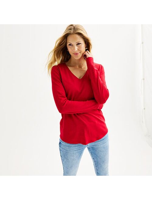 Women's Sonoma Goods For Life Everyday V-Neck Long Sleeve Tee