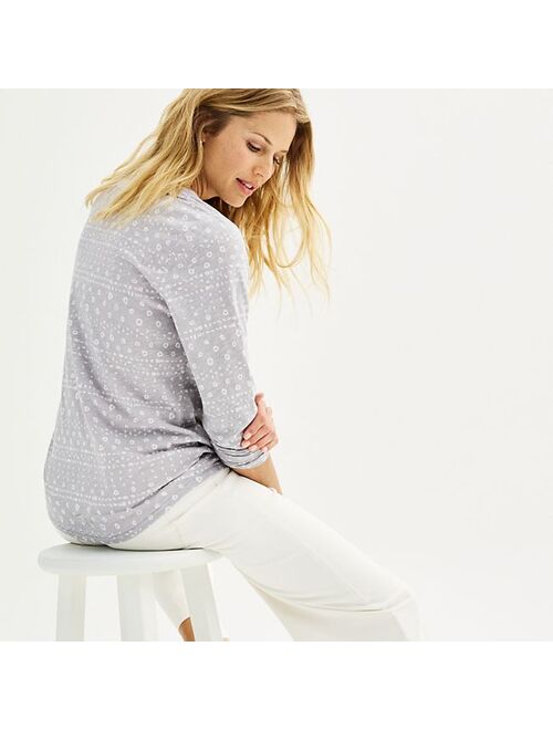 Women's Sonoma Goods For Life Everyday V-Neck Long Sleeve Tee