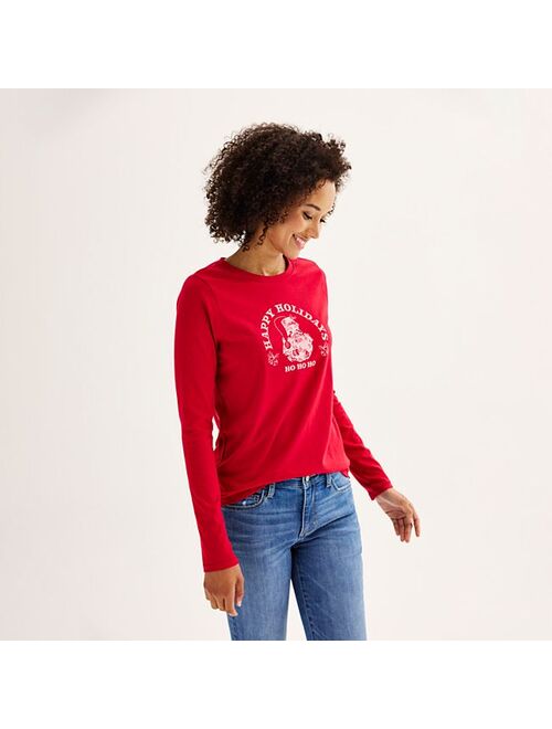 Women's Sonoma Goods For Life Long Sleeve Holiday Graphic Tee