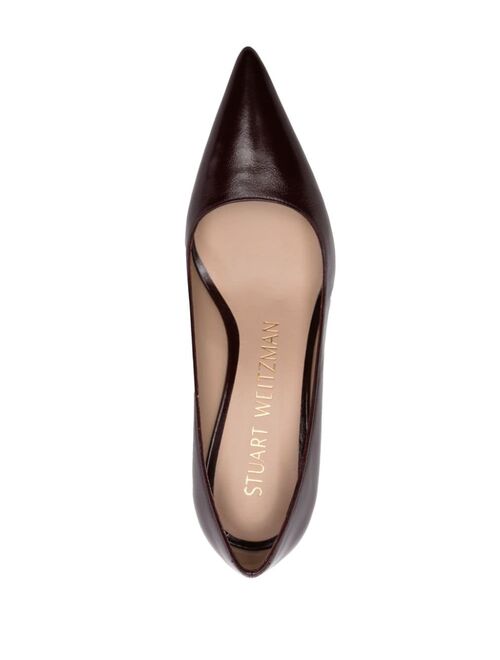 Stuart Weitzman pointed-toe 75mm leather pumps