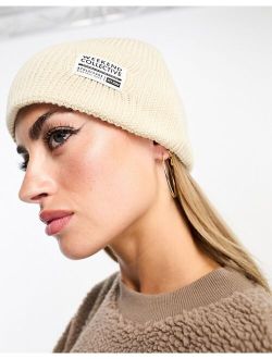ASOS Weekend Collective fisherman beanie with woven label