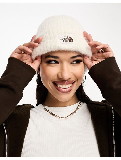 The North Face Salty Bae lined beanie in off white