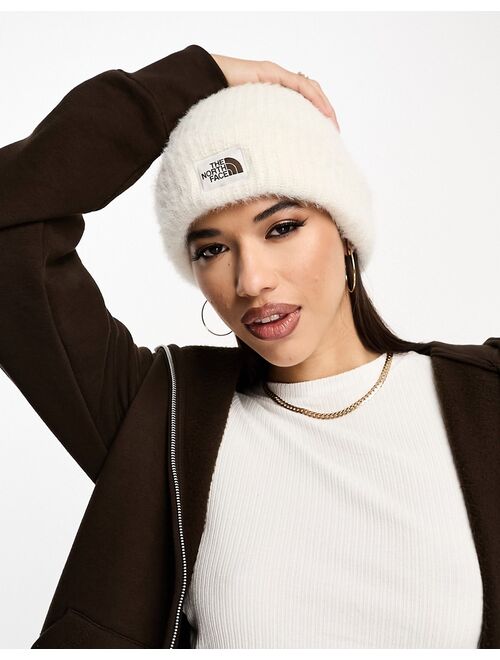 The North Face Salty Bae lined beanie in off white