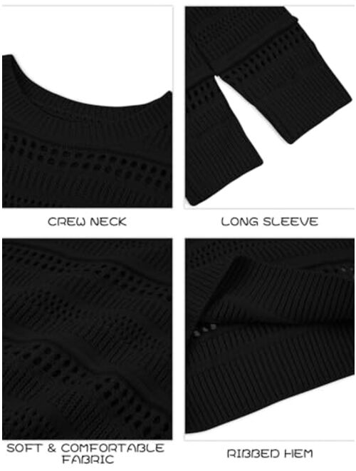 Haloumoning Girls Sweaters Kids Fashion Hollow Out Knit Pullover Clothes 5-14 Years