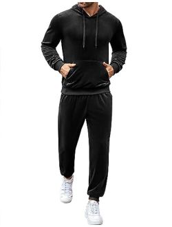 Men's Tracksuit 2 Piece Sweatsuit Set Long Sleeve Hoodies Athletic Suit For Sports Casual Fitness Jogging