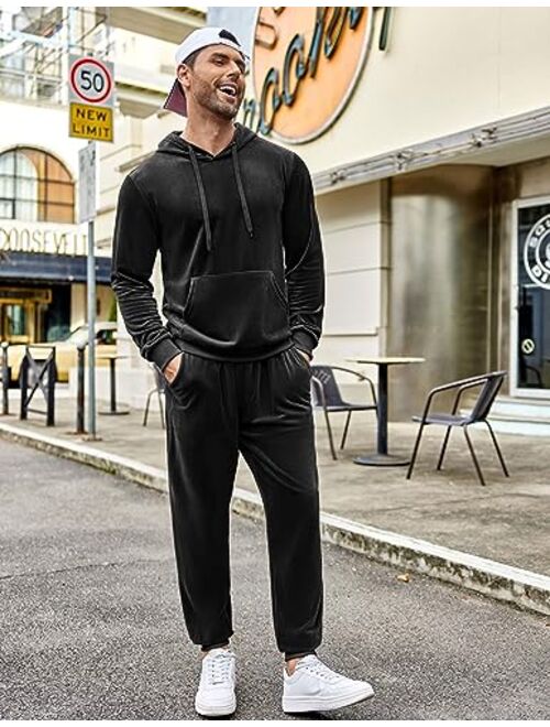 COOFANDY Men's Tracksuit 2 Piece Sweatsuit Set Long Sleeve Hoodies Athletic Suit For Sports Casual Fitness Jogging
