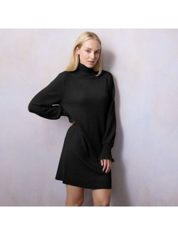 Women's LC Lauren Conrad Ruffled Cuff Turtleneck Sweater Dress