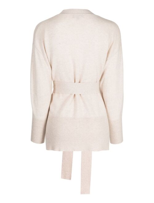N.Peal belted-waist cashmere cardigan