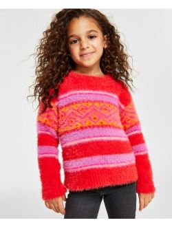 Holiday Lane Little Girls Fair Isle Crewneck Sweater, Created for Macy's