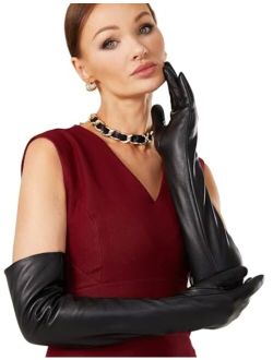 VIKIDEER Warm Soft Long Leather Gloves Women Plush Lined Full Touchscreen Luxury Gloves for Evening Opera Arty Costume 23.6''