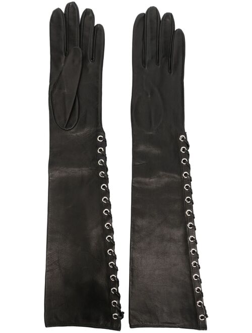 Manokhi lace-up leather gloves
