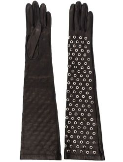 Manokhi eyelet-detail leather gloves
