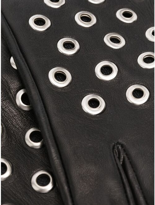 Manokhi eyelet-detail leather gloves