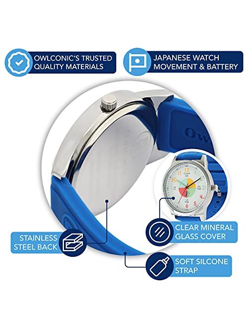 OWLCONIC Kids Watch - Analog Watches for Kids - Girls & Boys Watches Ages 7-10, Watches for Kids 8-12, Kids Analog Watch Telling Time Teaching Tool, Gift Watches for Girl