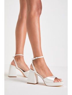 Shirine Ivory Platform Ankle Strap Heels