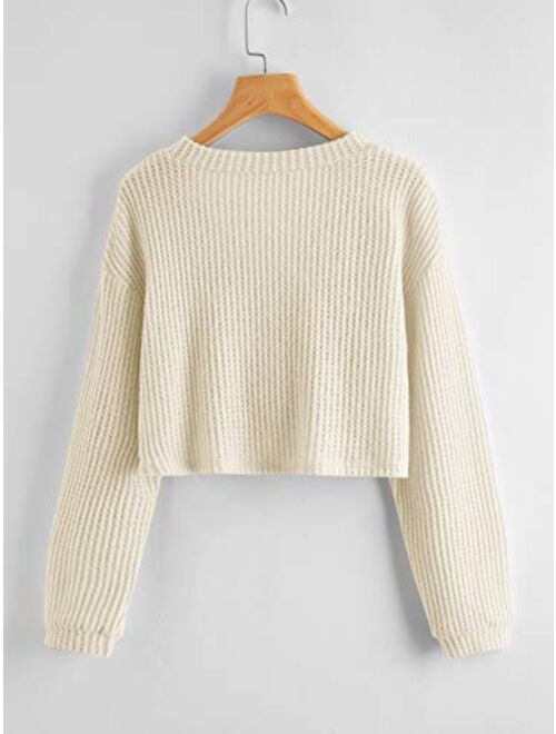 SweatyRocks Women's Long Sleeve Plaid Button Front V Neck Soft Knit Cardigan Sweaters