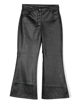 TWINSET Kids faux-leather flared trousers