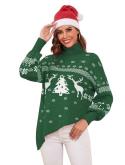 Women Christmas Sweater Oversized Pullover Sweaters Casual Loose Long Sleeve Knit Tops
