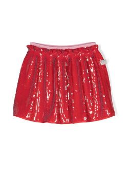 No21 Kids sequin-embellished pleated skirt