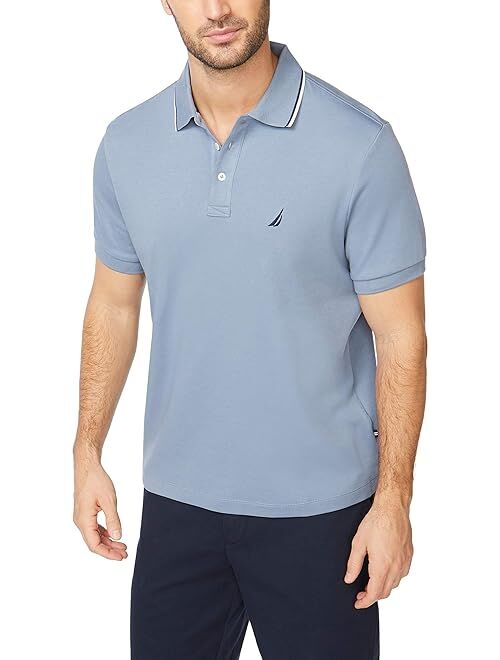 Nautica Men's Slim Fit Short Sleeve Solid Soft Cotton Polo Shirt