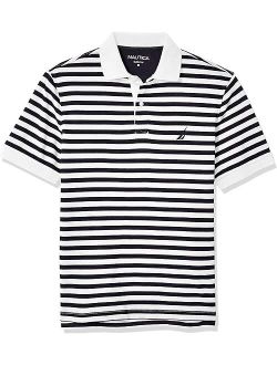 Men's Classic Fit 100% Cotton Soft Short Sleeve Stripe Polo Shirt