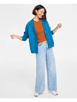 On 34th Women's Fleece Snap-Front Cardigan, Created for Macy's