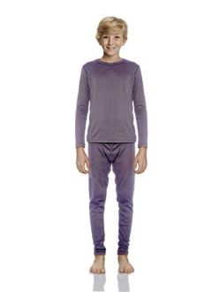 Thermal Underwear for Boys Cotton Knit Thermals Kids Base Layer Long John Pajamas Set